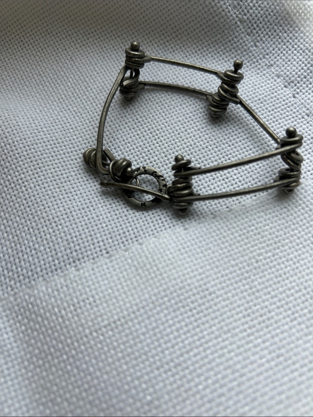 Stacked Wire Bangle Bracelet in Antique Silver